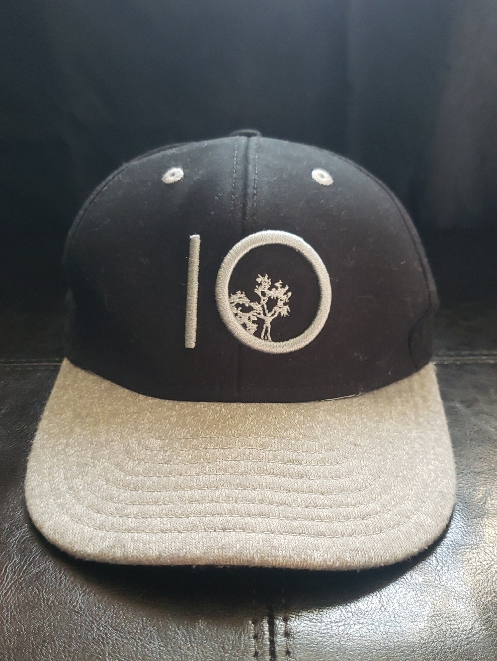 tentree Black Baseball Cap with Gray '10' Logo